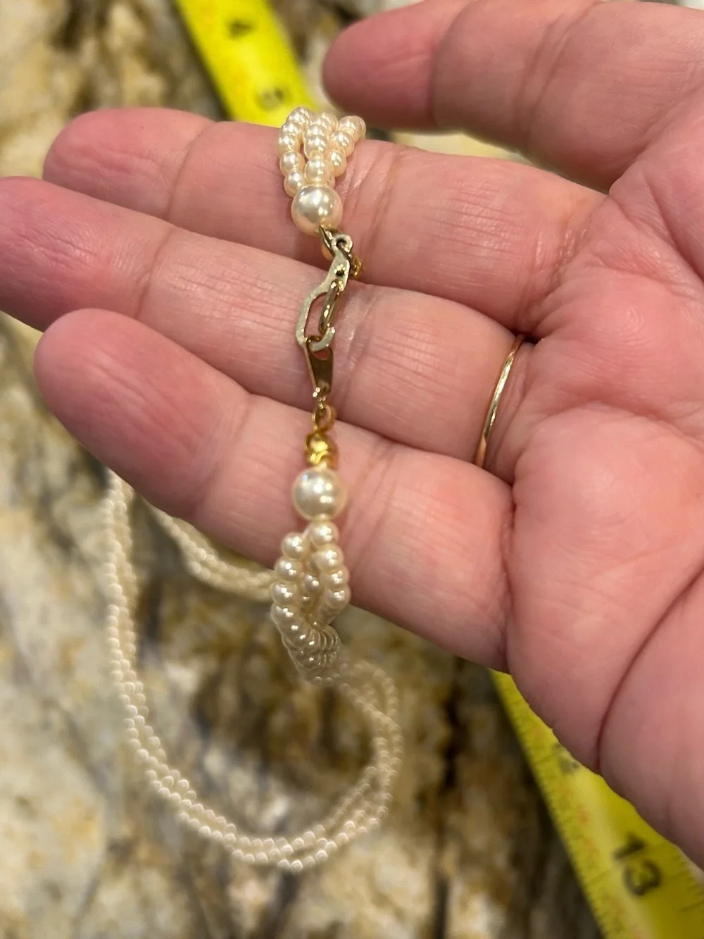 Multi-Strand Twisted Cream Pearl Necklace